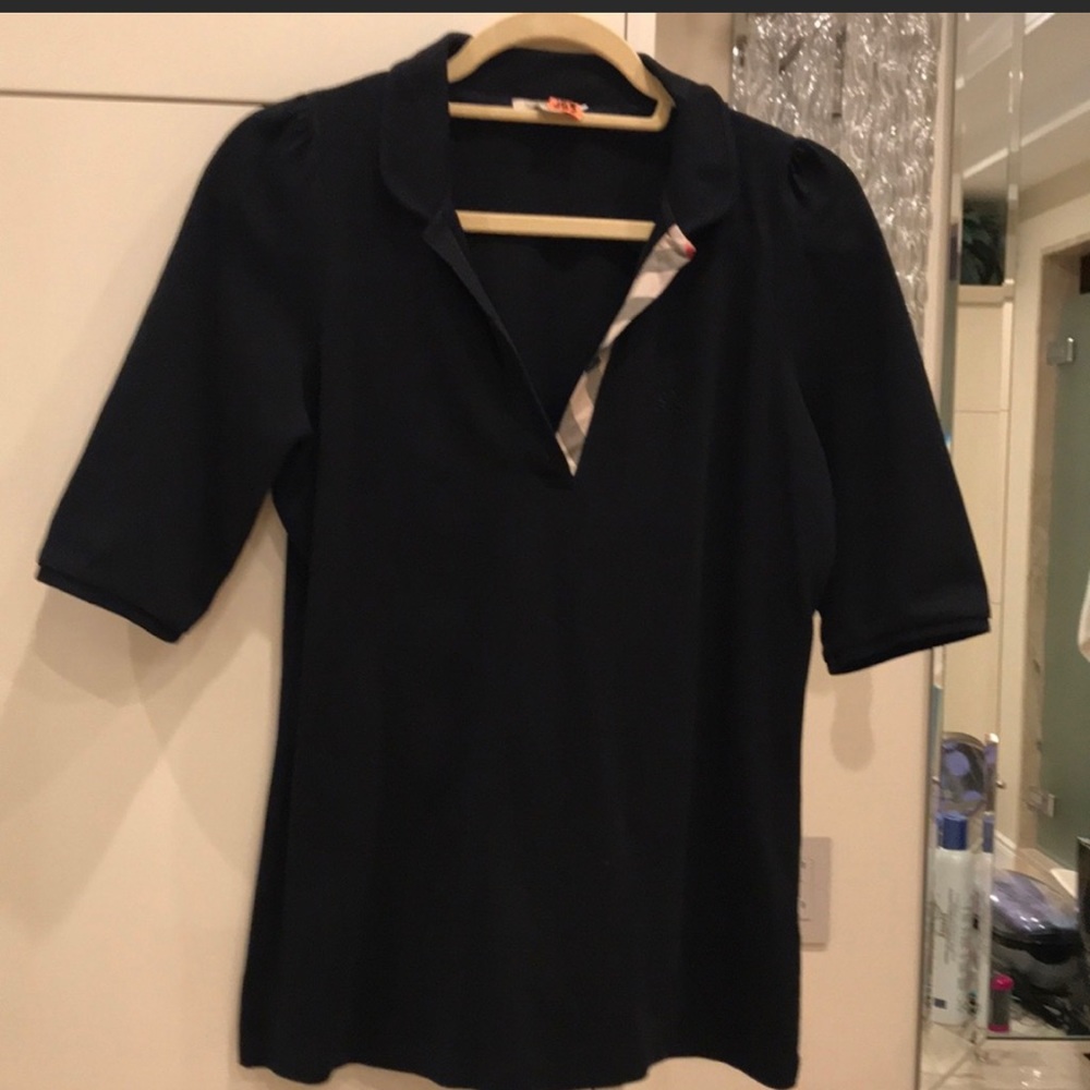 Burberry 3/4 length sleeve top in black  - large